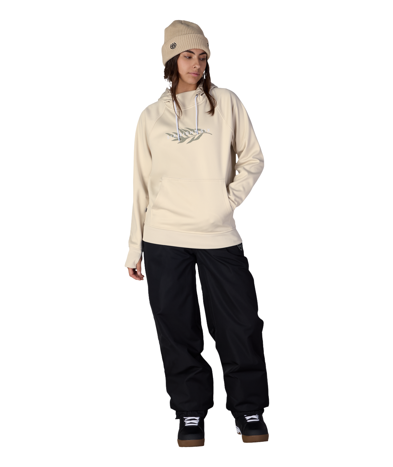 Women's Bonded Fleece Pullover Hoody - LIMESTONE PRINT