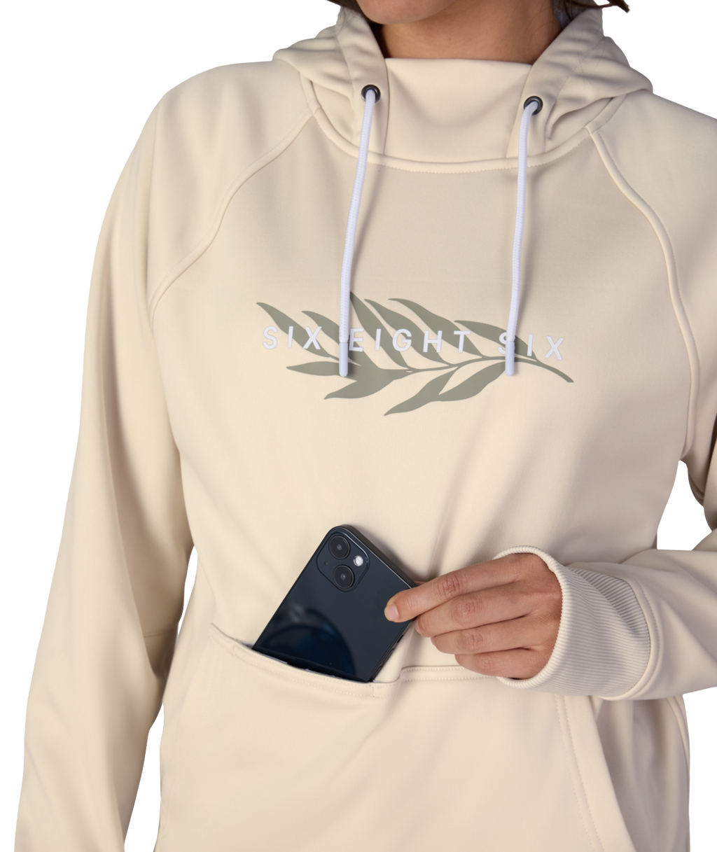 Women's Bonded Fleece Pullover Hoody - LIMESTONE PRINT