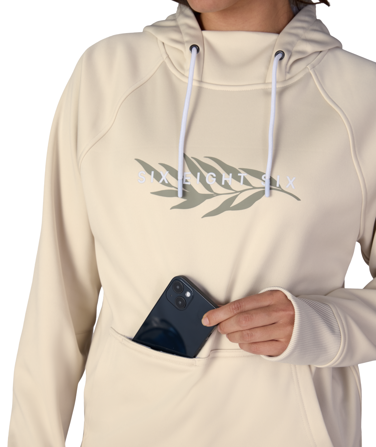 Women's Bonded Fleece Pullover Hoody - LIMESTONE PRINT