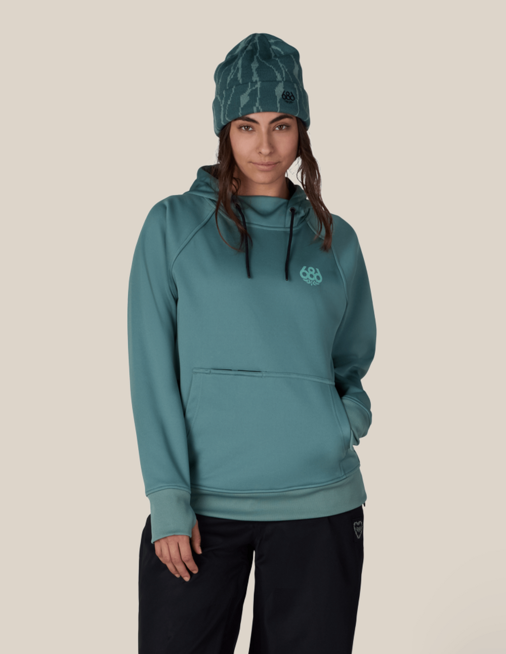 Women's Bonded Fleece Pullover Hoody - PALE FIRN