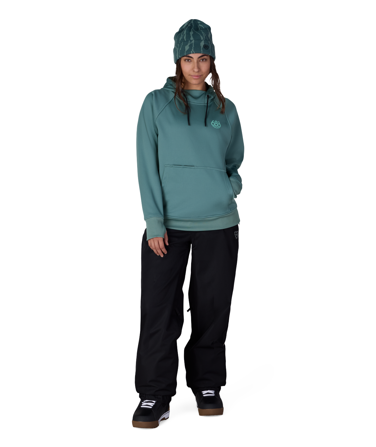 Women's Bonded Fleece Pullover Hoody - PALE FIRN