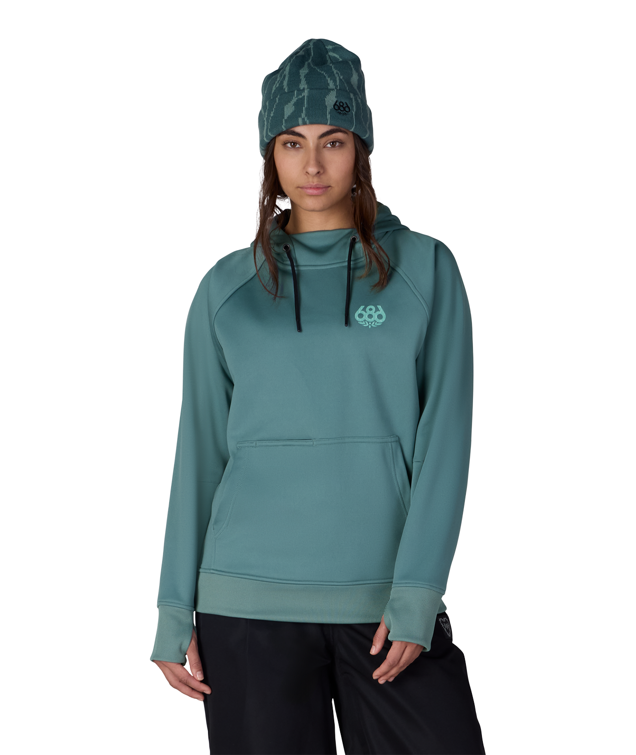 Women's Bonded Fleece Pullover Hoody - PALE FIRN