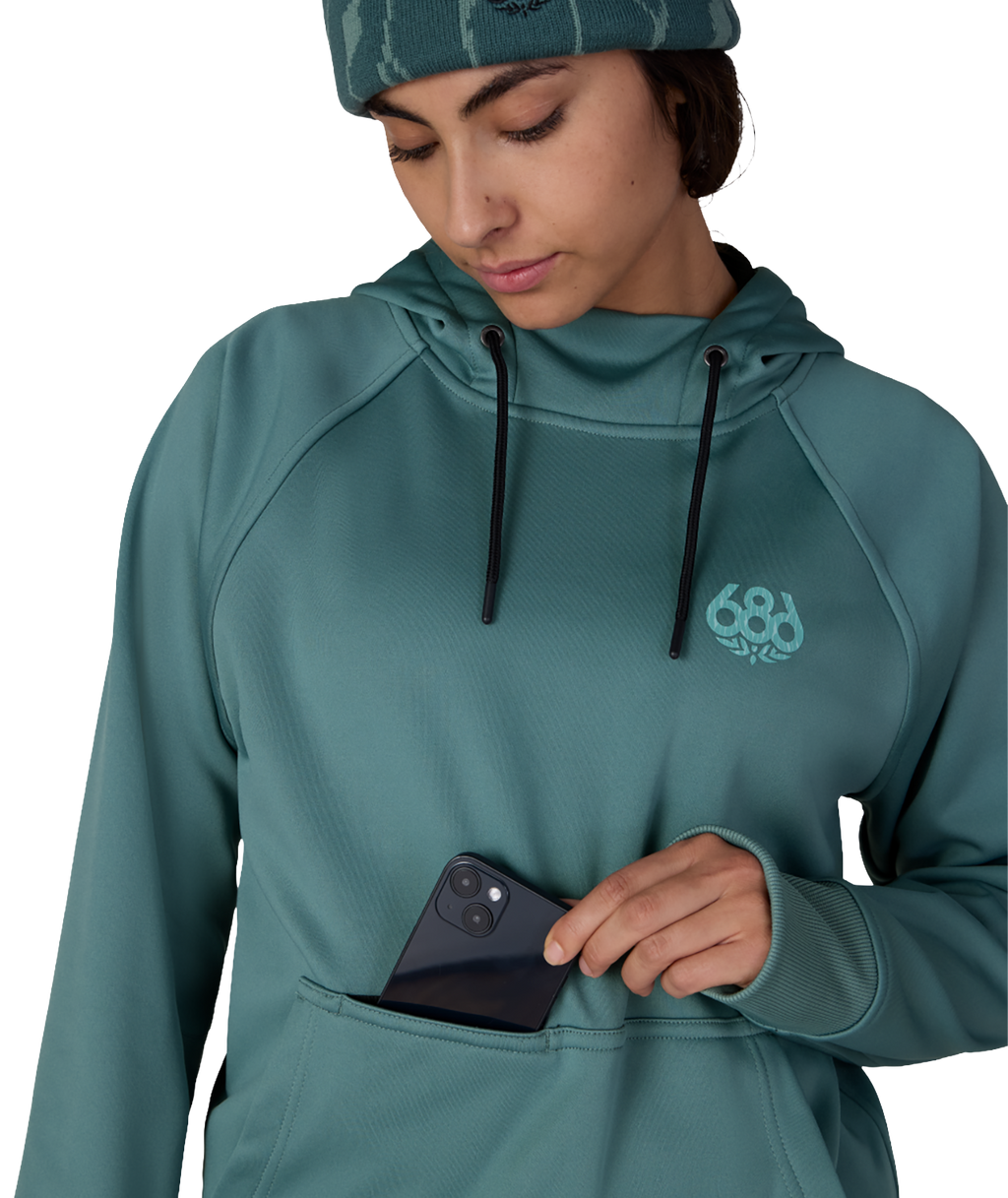 Women's Bonded Fleece Pullover Hoody - PALE FIRN