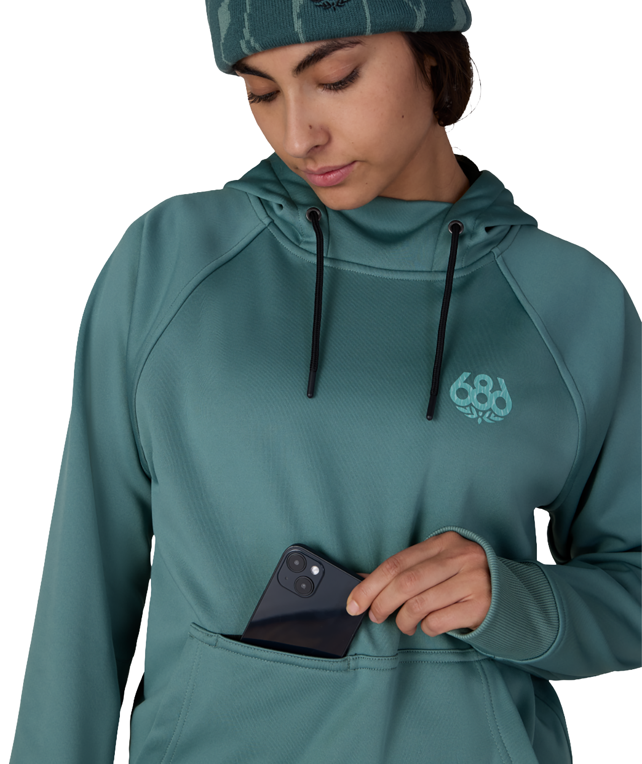Women's Bonded Fleece Pullover Hoody - PALE FIRN