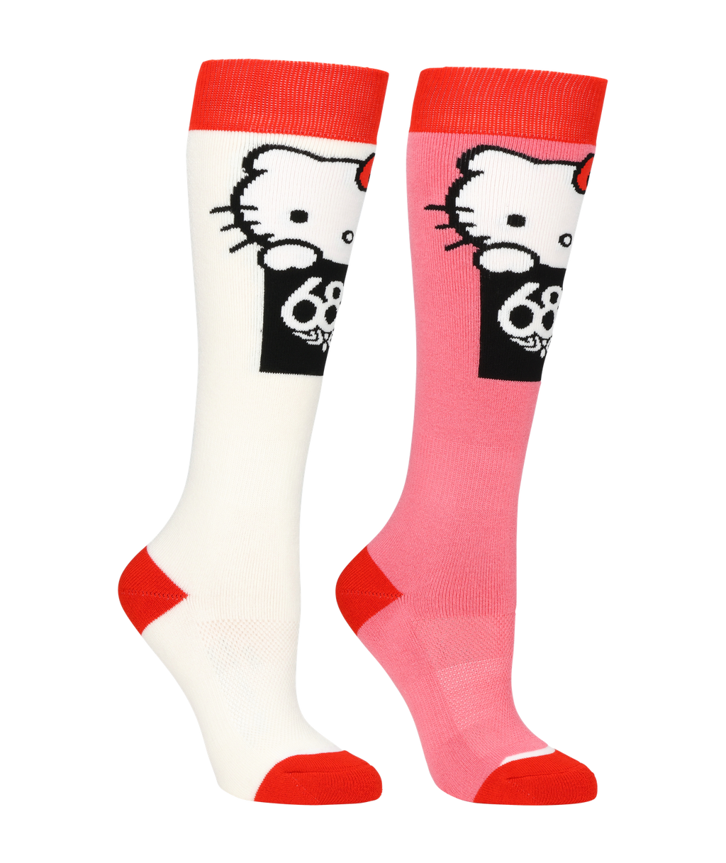 Women's Hello Kitty Sock (2-Pack) - HK WHITE GERANIUM PINK
