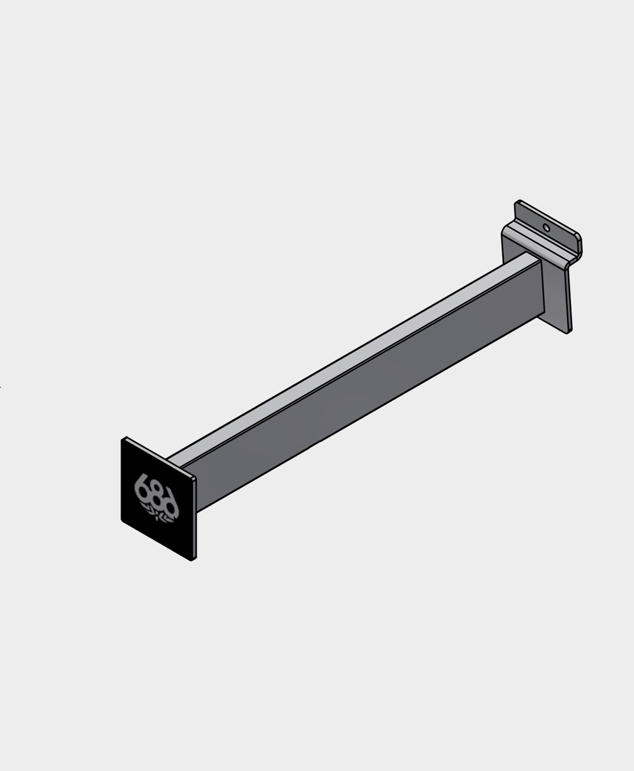 Polar Slatwall 12" Straight Arm w Logo - 2 Pack - ASSORTED
