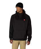 MENS BONDED FLEECE HOODY - BLACK RED
