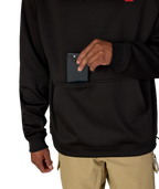 MENS BONDED FLEECE HOODY - BLACK RED