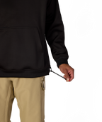 MENS BONDED FLEECE HOODY - BLACK RED