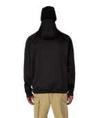 MENS BONDED FLEECE HOODY - BLACK RED