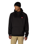 MENS BONDED FLEECE HOODY - BLACK RED