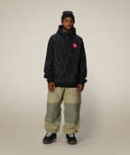 MENS BONDED FLEECE HOODY - BLACK FRACTURE PRINT