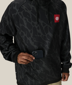 MENS BONDED FLEECE HOODY - BLACK FRACTURE PRINT