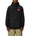 MENS BONDED FLEECE HOODY - BLACK FRACTURE PRINT