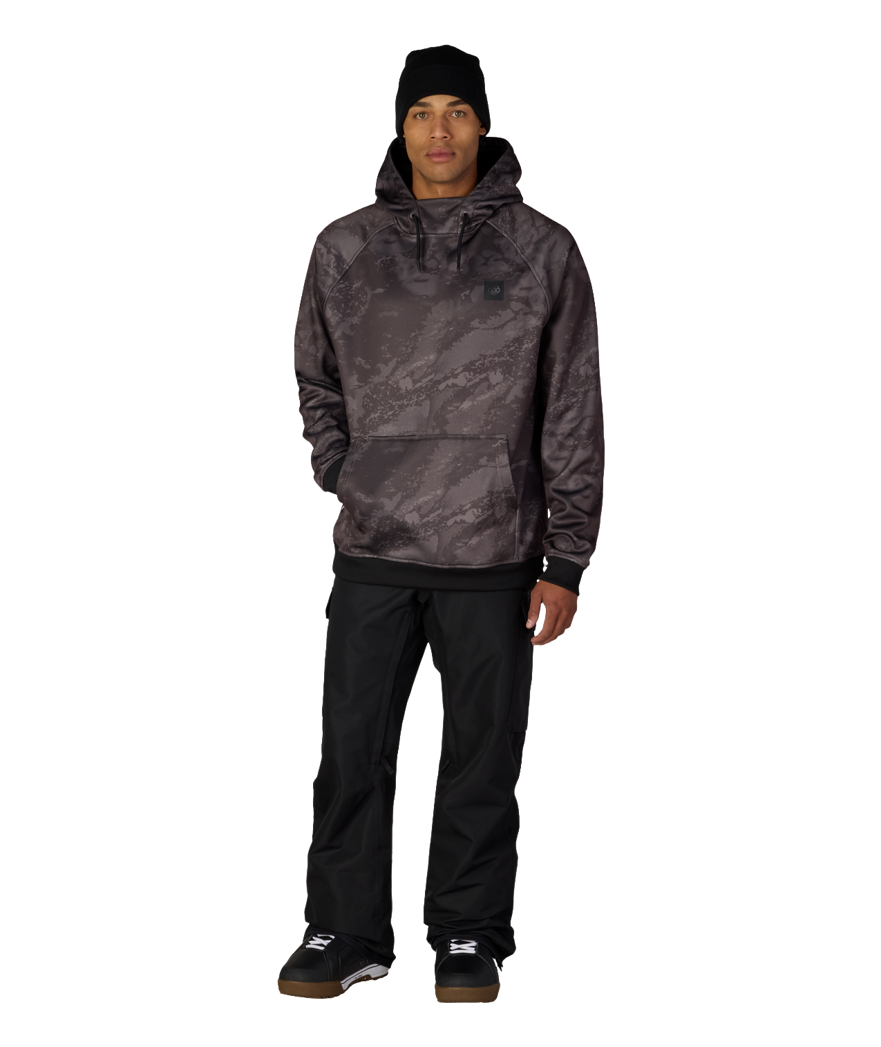 MENS BONDED FLEECE HOODY - CHARCOAL HEMISPHERE