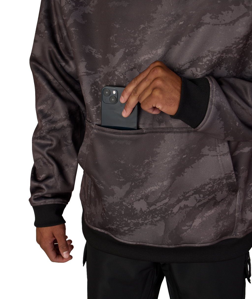 MENS BONDED FLEECE HOODY - CHARCOAL HEMISPHERE