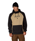 MENS BONDED FLEECE HOODY - KHAKI COLORBLOCK