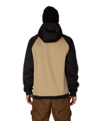 MENS BONDED FLEECE HOODY - KHAKI COLORBLOCK