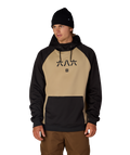 MENS BONDED FLEECE HOODY - KHAKI COLORBLOCK