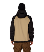 MENS BONDED FLEECE HOODY - KHAKI COLORBLOCK