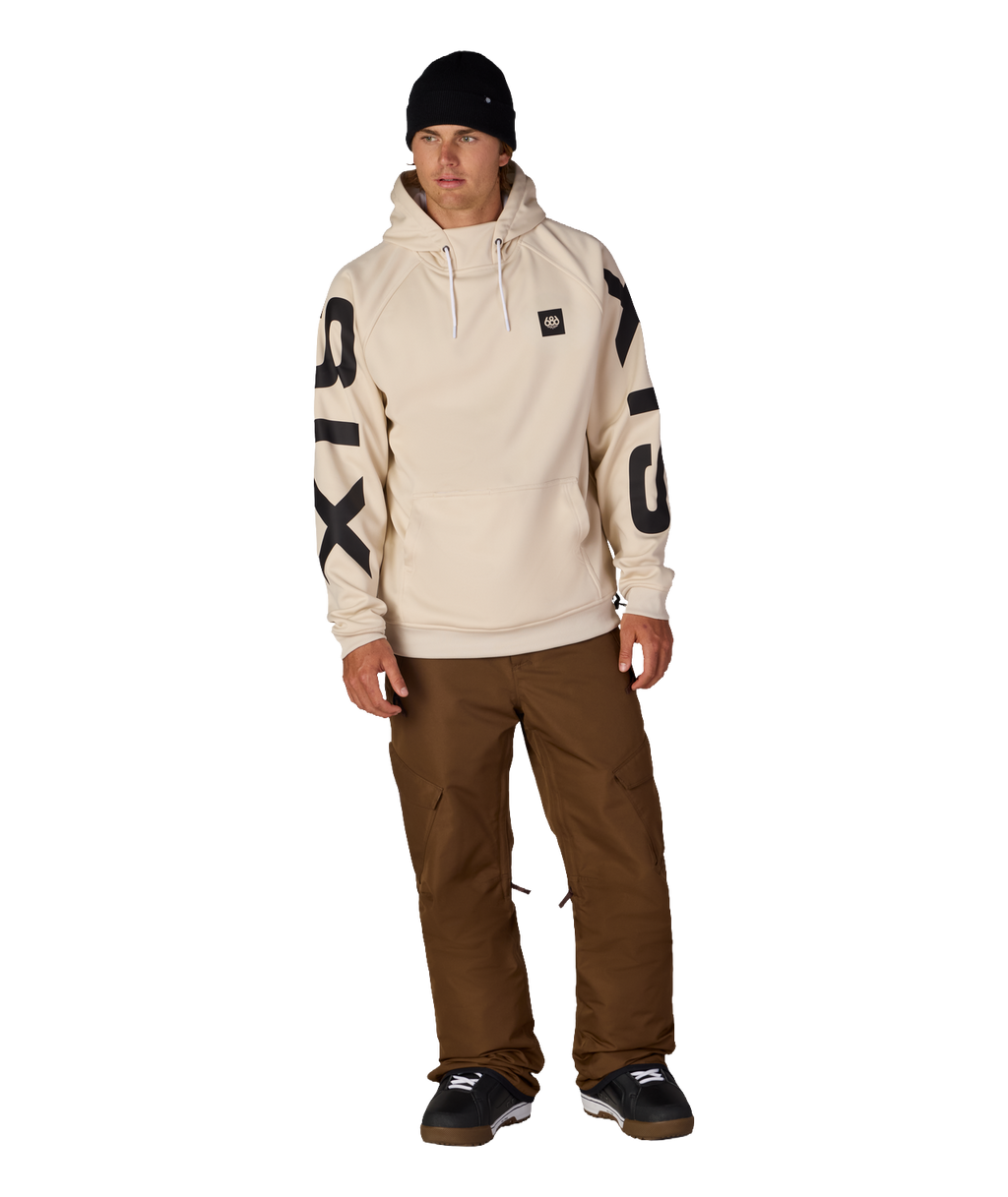 MENS BONDED FLEECE HOODY - LIMESTONE