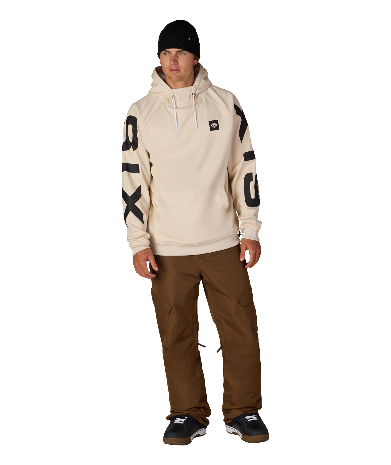 MENS BONDED FLEECE HOODY - LIMESTONE