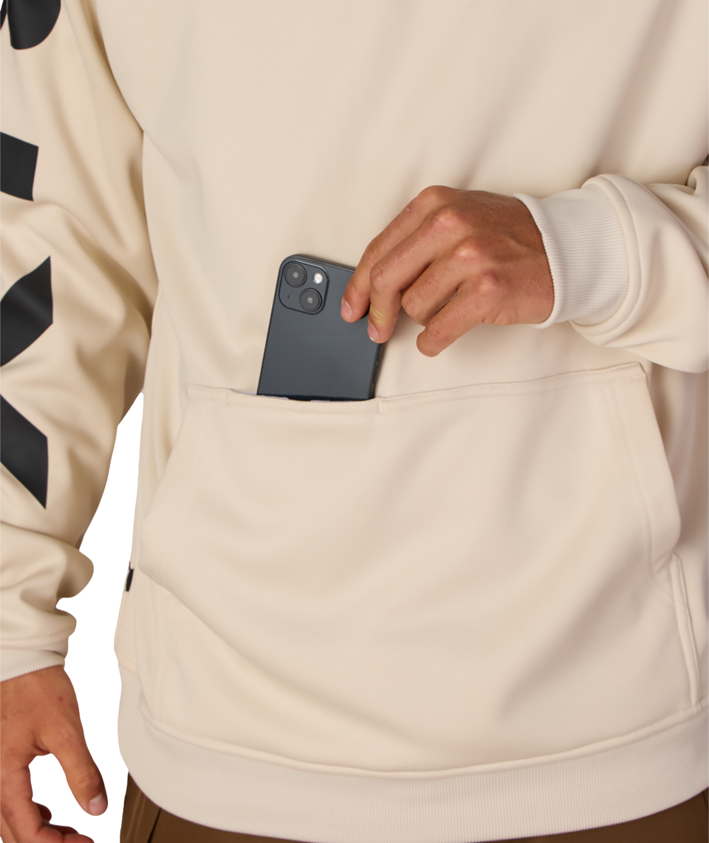 MENS BONDED FLEECE HOODY - LIMESTONE