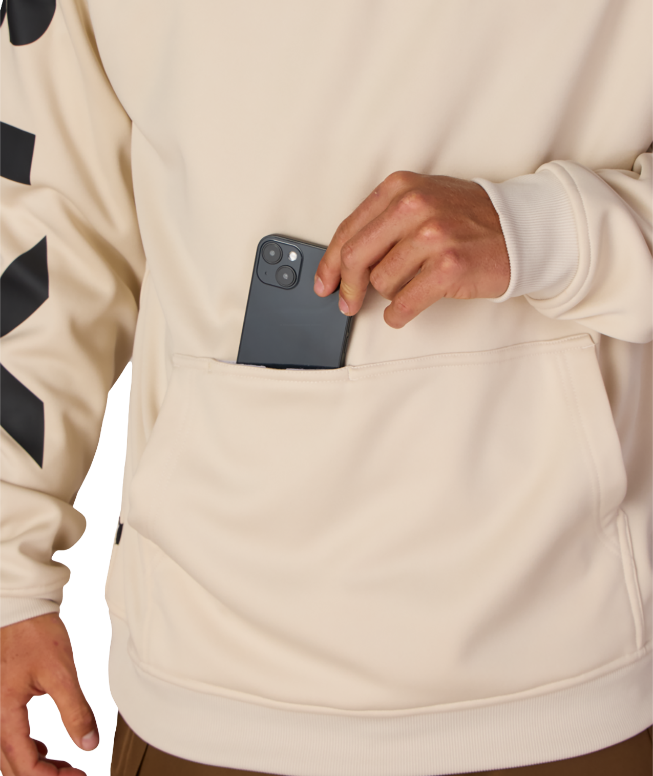 MENS BONDED FLEECE HOODY - LIMESTONE