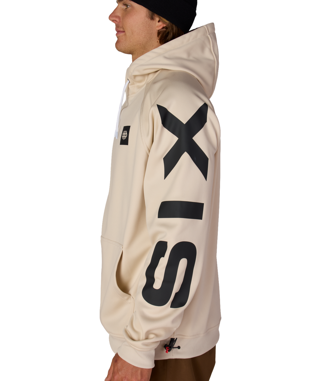 MENS BONDED FLEECE HOODY - LIMESTONE