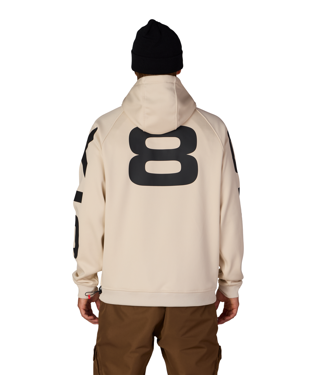 MENS BONDED FLEECE HOODY - LIMESTONE