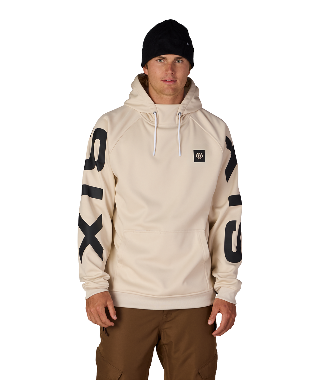 MENS BONDED FLEECE HOODY - LIMESTONE