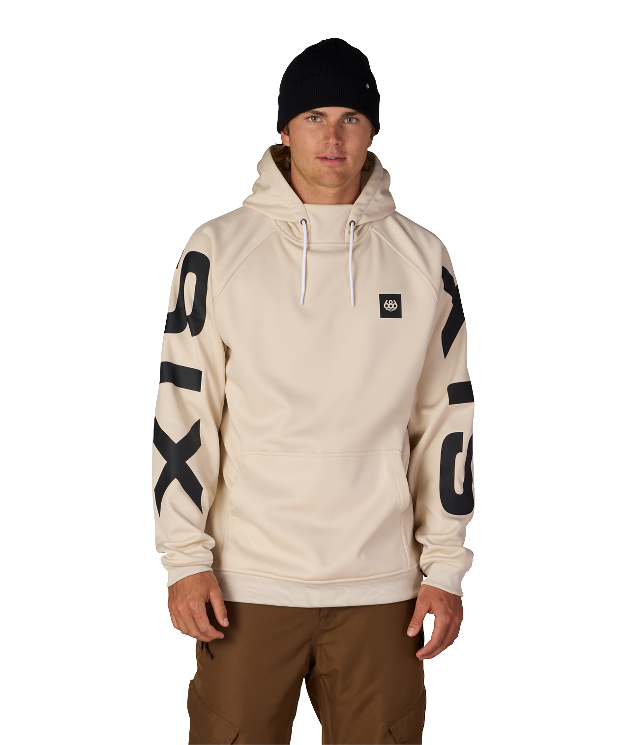 MENS BONDED FLEECE HOODY - LIMESTONE