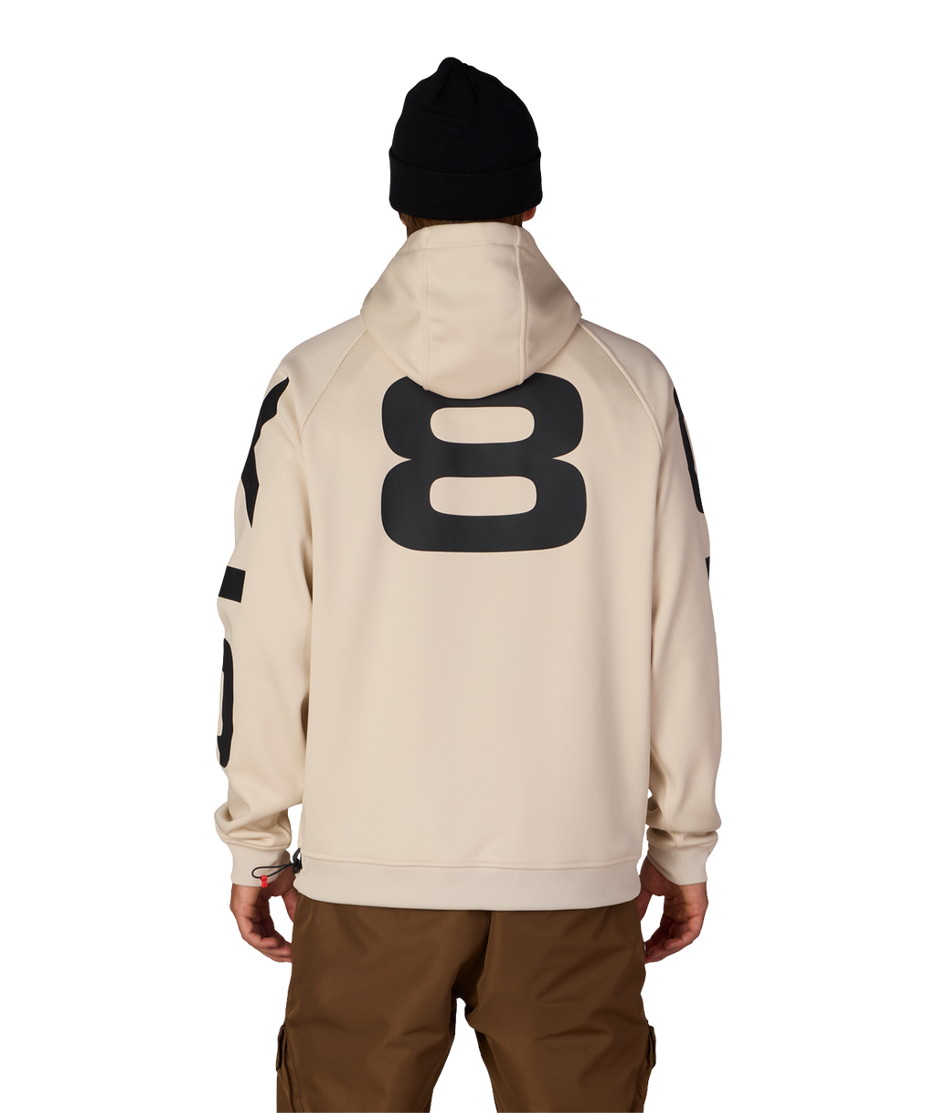 MENS BONDED FLEECE HOODY - LIMESTONE