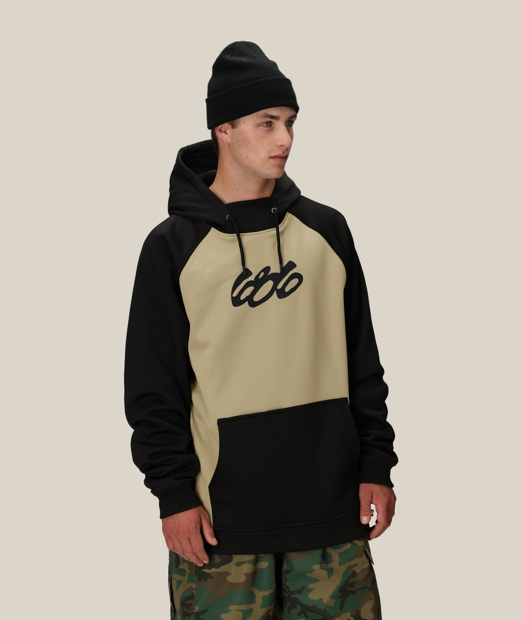 MENS BONDED FLEECE HOODY - SAGE COLORBLOCK