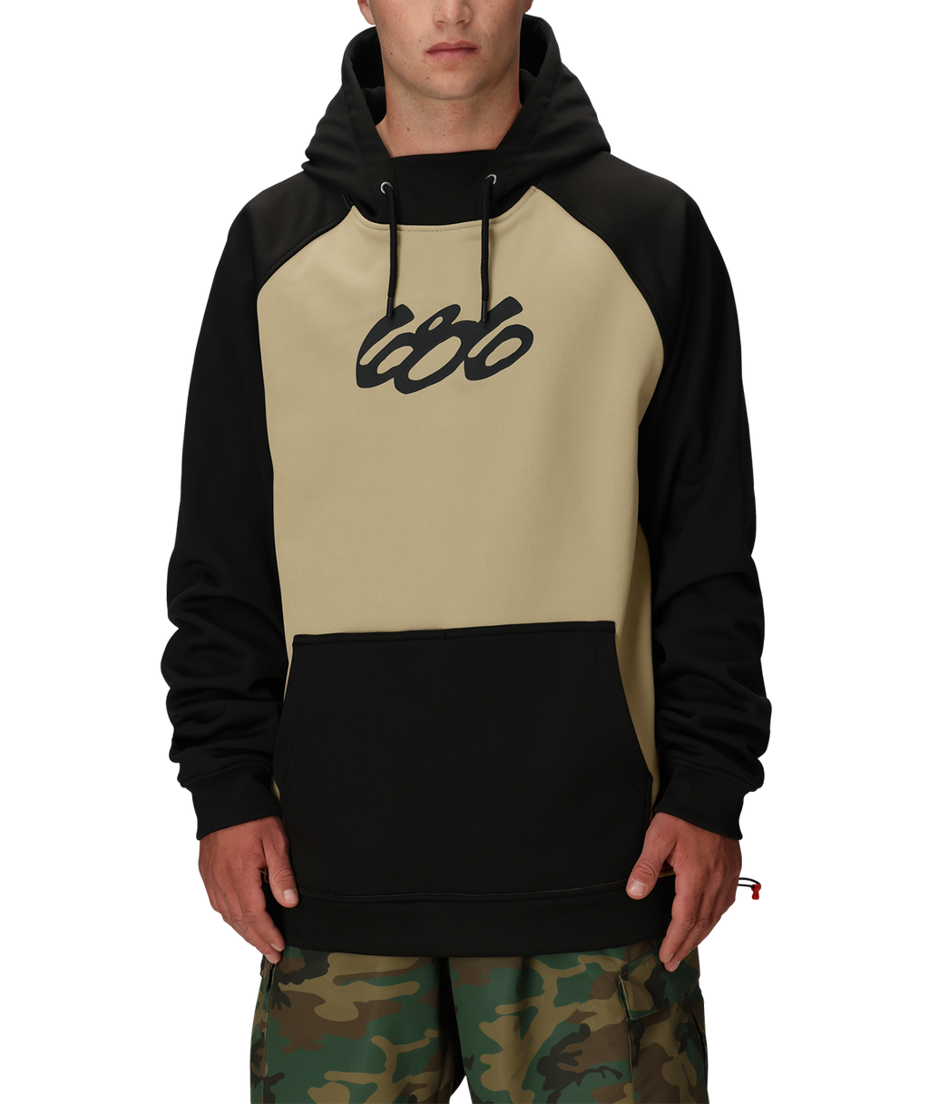 MENS BONDED FLEECE HOODY - SAGE COLORBLOCK