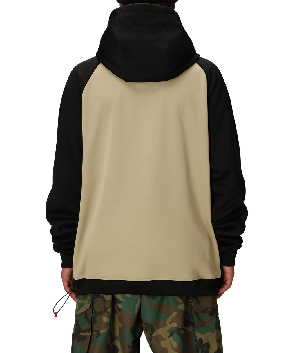 MENS BONDED FLEECE HOODY - SAGE COLORBLOCK