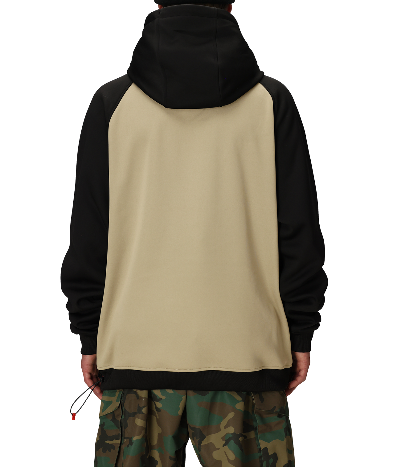 MENS BONDED FLEECE HOODY - SAGE COLORBLOCK
