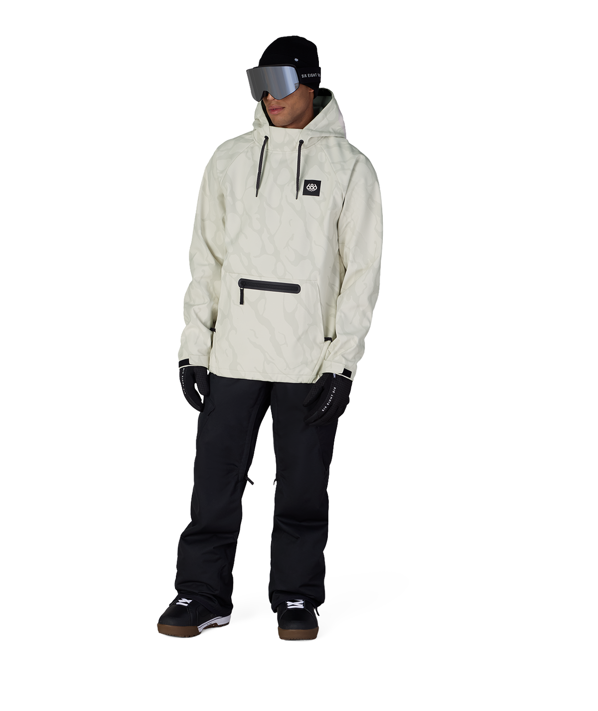 MENS WATERPROOF HYPERCHROMIC PULLOVER HOODY - LIMESTONE FRACTURE
