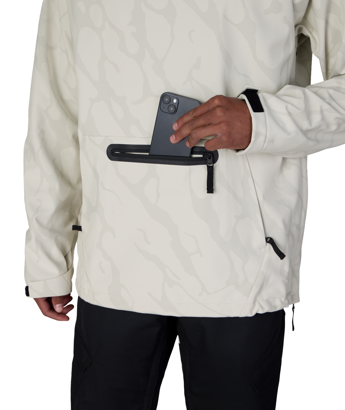 MENS WATERPROOF HYPERCHROMIC PULLOVER HOODY - LIMESTONE FRACTURE