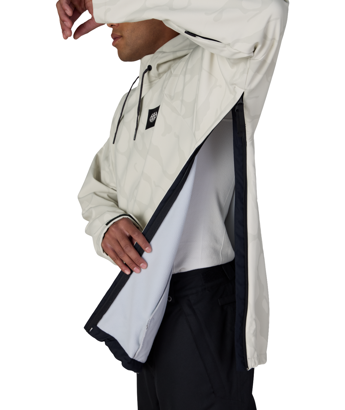 MENS WATERPROOF HYPERCHROMIC PULLOVER HOODY - LIMESTONE FRACTURE