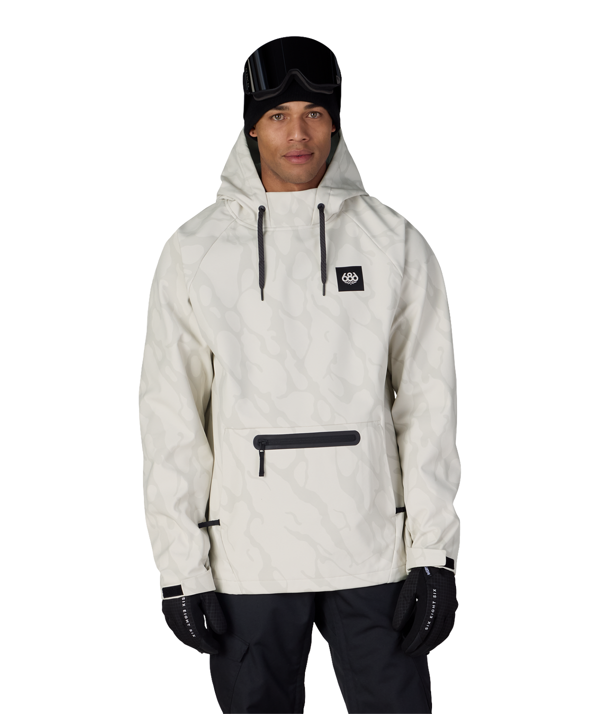 MENS WATERPROOF HYPERCHROMIC PULLOVER HOODY - LIMESTONE FRACTURE