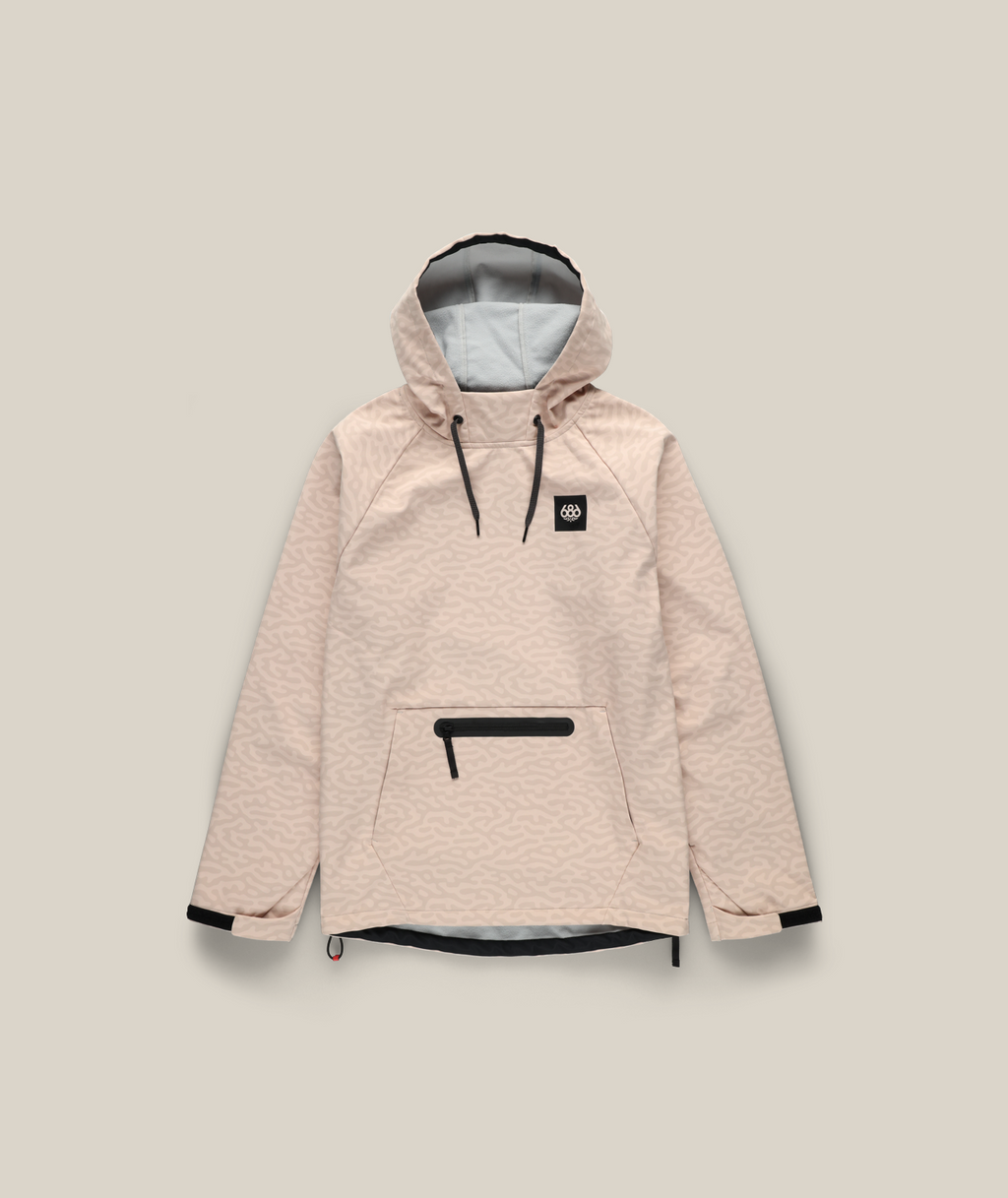 MENS WATERPROOF HYPERCHROMIC PULLOVER HOODY - SMOKEY PINK HAZE
