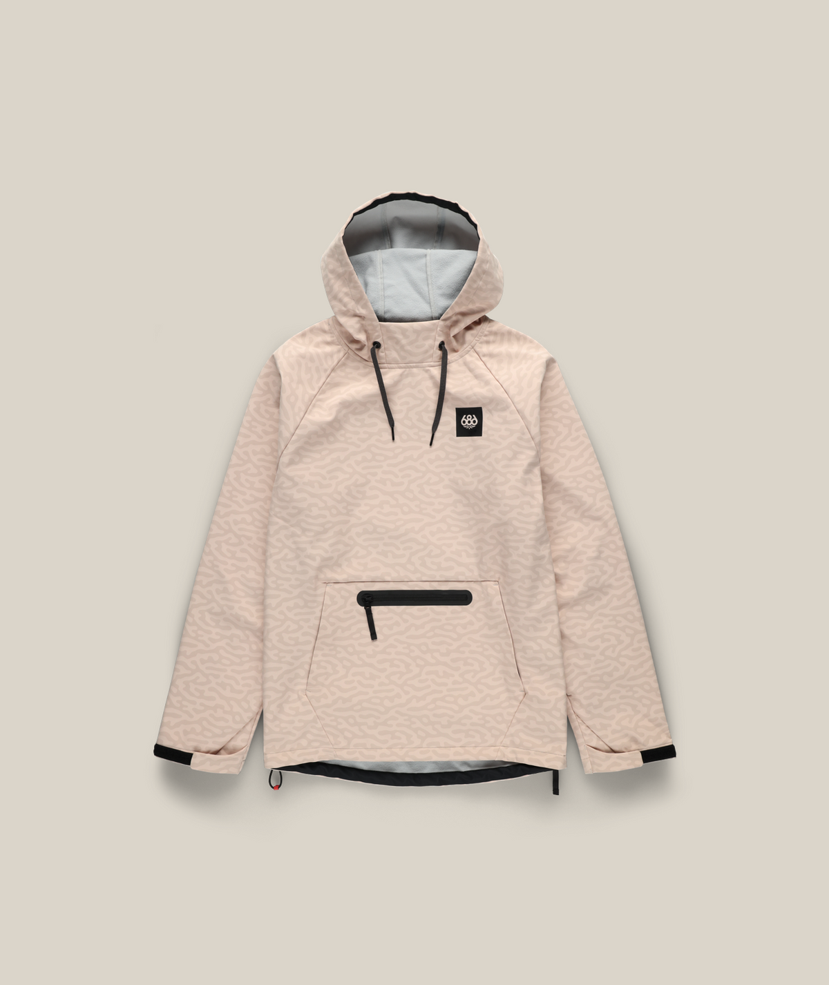 MENS WATERPROOF HYPERCHROMIC PULLOVER HOODY - SMOKEY PINK HAZE