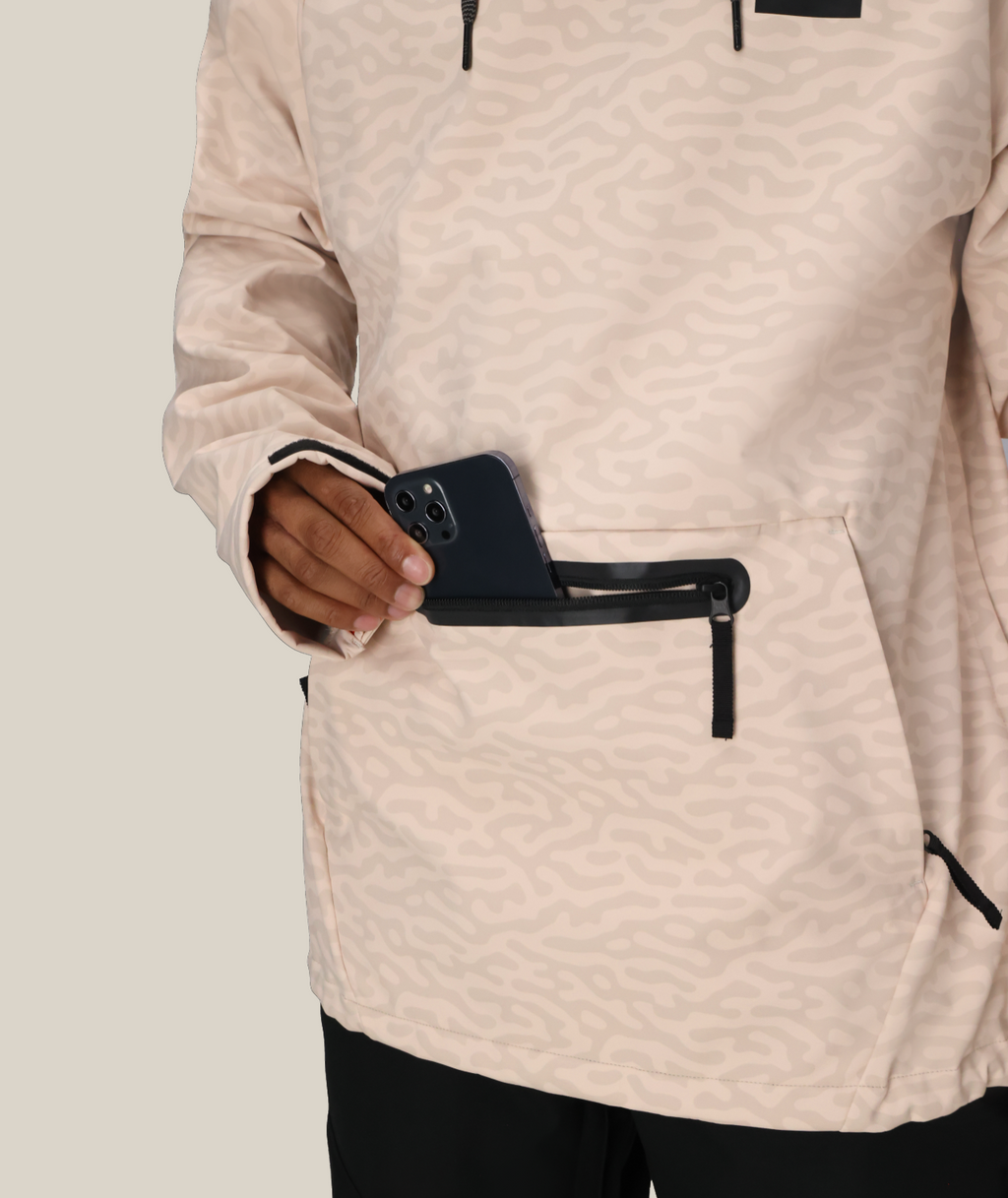 MENS WATERPROOF HYPERCHROMIC PULLOVER HOODY - SMOKEY PINK HAZE