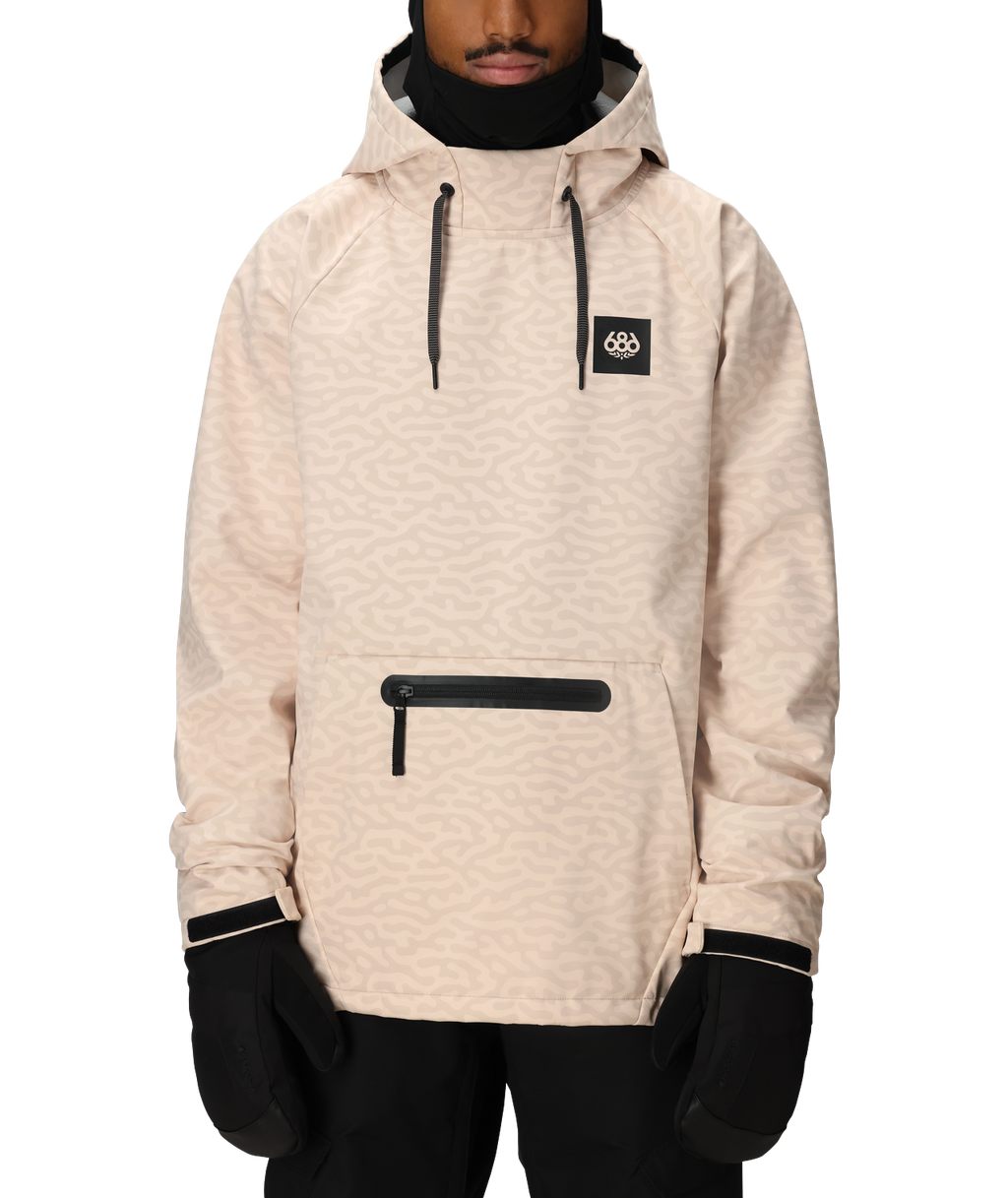 MENS WATERPROOF HYPERCHROMIC PULLOVER HOODY - SMOKEY PINK HAZE