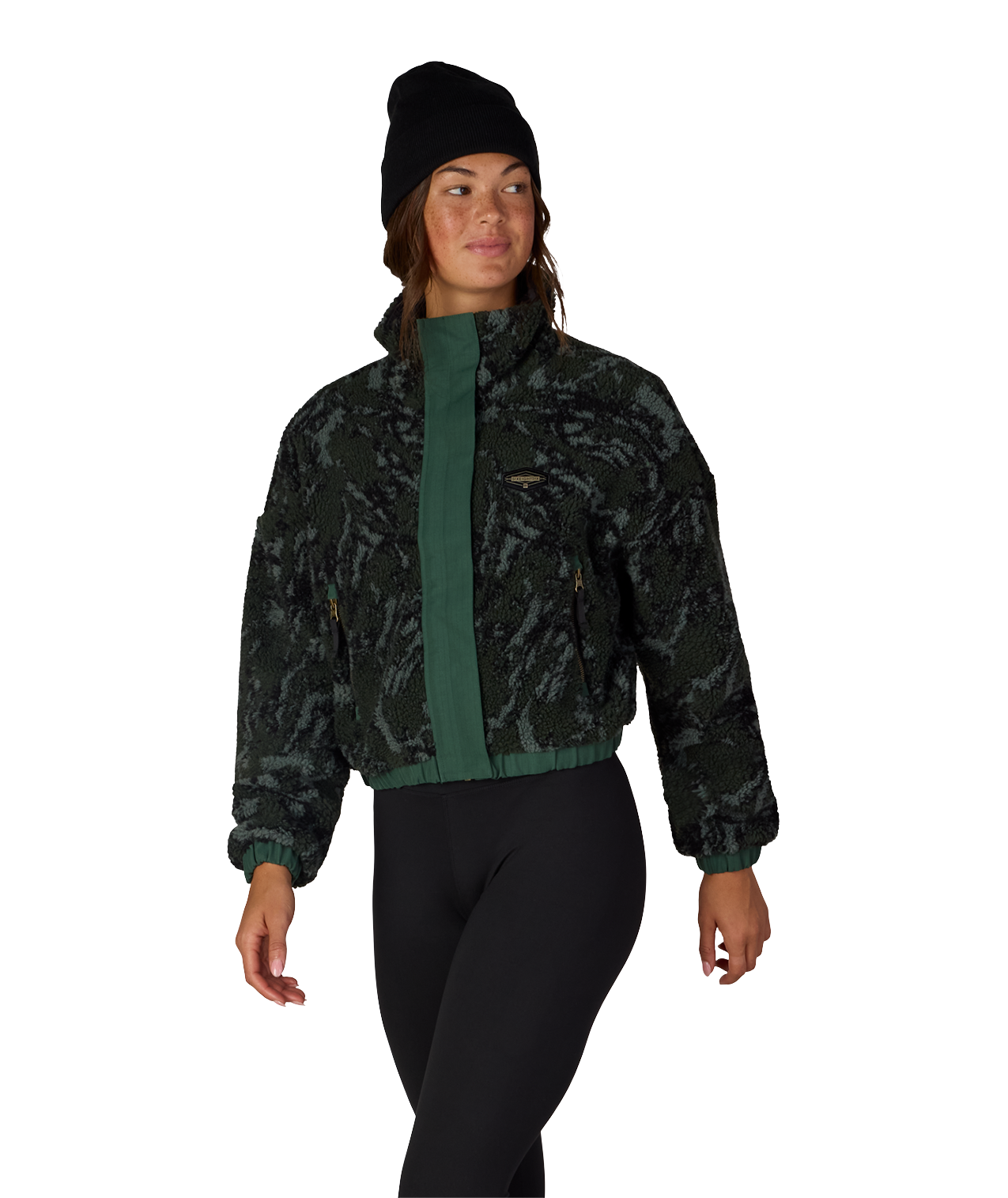 WOMENS OUTPOST SHERPA JACKET - MOSS GREEN SCRATCH CAMO
