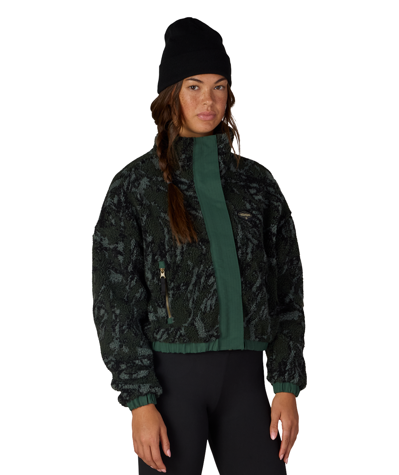 WOMENS OUTPOST SHERPA JACKET - MOSS GREEN SCRATCH CAMO