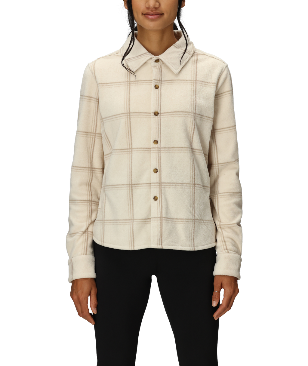 WOMENS SIERRA NEVADA FLEECE BUTTON UP - LIMESTONE PLAID