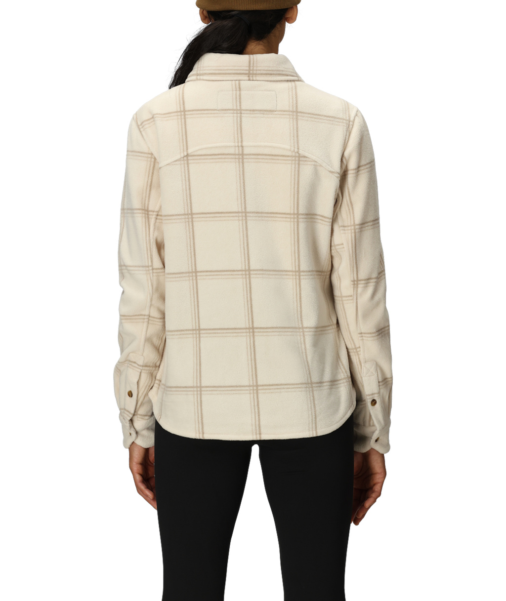 WOMENS SIERRA NEVADA FLEECE BUTTON UP - LIMESTONE PLAID