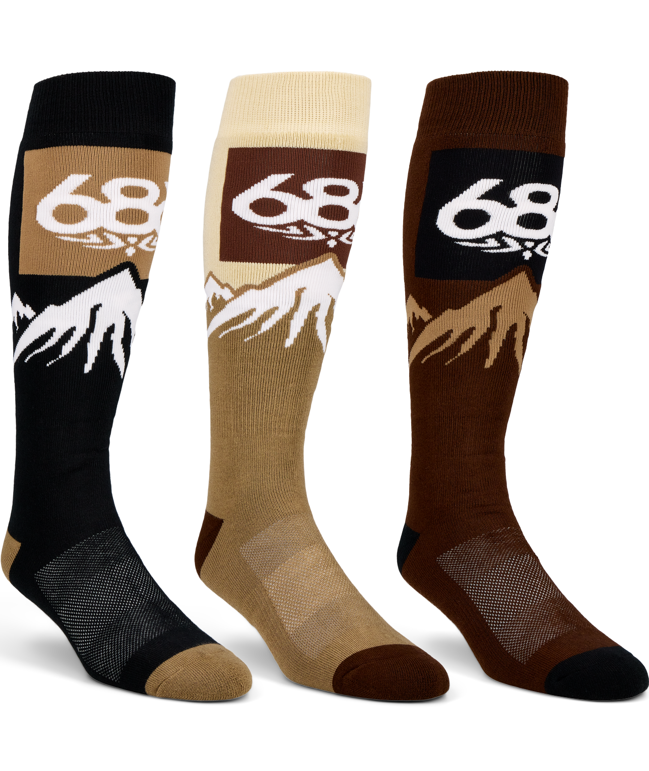 686 MENS SNOW CAPS SOCKS - 3 PACK - ASSORTED 2